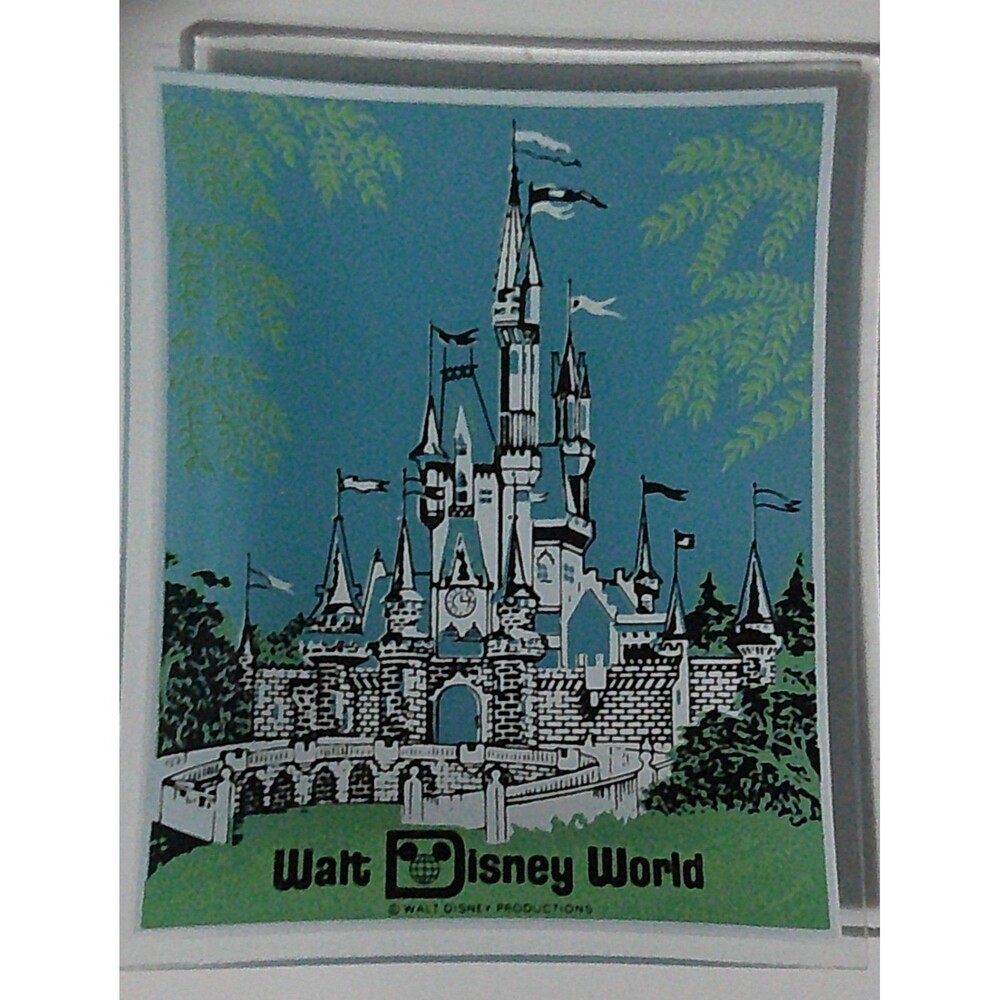 VTG Walt Disney World Cinderella's Castle Glass Souvenir Trinket Dish Ashtray EC